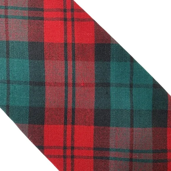 🇺🇸 Pendleton Red & Green Plaid 100% Wool Tie - Picture 6 of 6